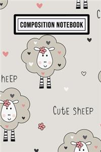 Sheep Unruled Composition Notebook