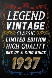 Legend Vintage Classic Limited Edition High Quality One Of A Kind Since 1937
