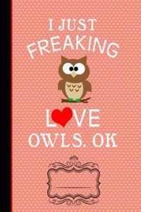 Red Heart Love Owls Composition Notebook I Just Freaking Love Owls Ok