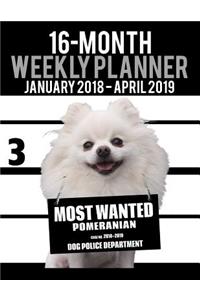 2018-2019 Weekly Planner - Most Wanted Pomeranian