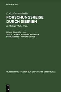 Tagebuchaufzeichnungen Februar 1725 - November 1725