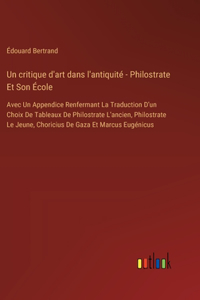 critique d'art dans l'antiquité - Philostrate Et Son École