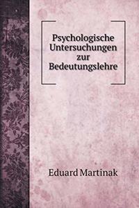 Psychologische Untersuchungen zur Bedeutungslehre