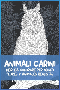 Libri da colorare per adulti - Flores y animales realistas - Animali carini