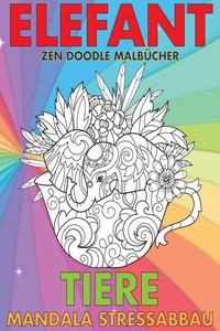 Zen Doodle Malbücher - Mandala Stressabbau - Tiere - Elefant