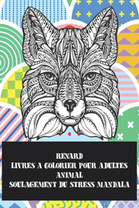 Livres à colorier pour adultes - Soulagement du stress Mandala - Animal - Renard