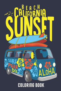 Beach California Sunset Coloring book
