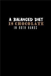 A balanced diet is chocolate in both hands