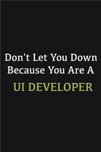 Don't let you down because you are a UI Developer