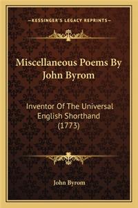 Miscellaneous Poems by John Byrom