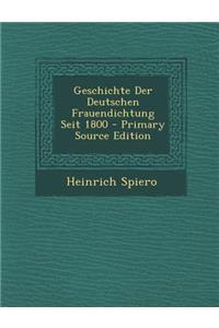 Geschichte Der Deutschen Frauendichtung Seit 1800