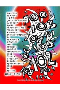 Diversão números 1-209 Livro de colorir Educação Ajuda exercícios para Percepção Melhorar Reconhecimento do números & símbolos para crianças adultos aposentados Casa Escola Trabalho Hospital Aposentadoria casa de Artista Grace Divine