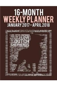 2017-2018 Weekly Planner - Wordcloud Dutch Shepherd