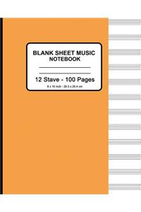 Blank Sheet Music Notebook - Manuscript Paper (Orange)