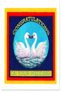 Swans and Heart Wedding Greeting Card
