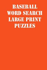 Baseball Word Search Large print puzzles