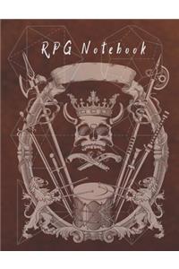 RPG Notebook: Mixed paper: Hexagon, Dot Graph, Dot Paper, Pitman - For role playing gamers: Notes, tracking, mapping, terrain plans - Vintage Brown cover design (