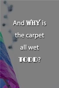 And WHY is the carpet all wet TODD? Notebook