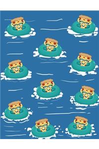 Pizza Slice Composition Notebook In Beach Summer Culture Vibe College Ruled Lined Pages(8.5X11)