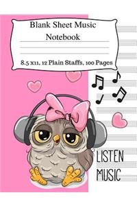 Blank Sheet Music Notebook