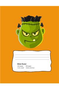 Frankenstein Halloween Composition Notebook Wide Ruled