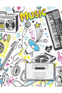 Quad ruled College ruled Music Composition notebook