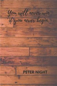 You Will Never Win If You Never Begin.