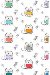 Cute Multi-Colored Kitty Pattern 5 X 8 Writer's Utility Notebook