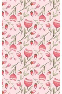 Salmon Colored Flowers - Lined Notebook with Margins - 5Narrow