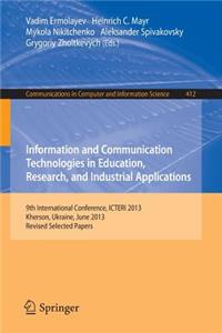 Information and Communication Technologies in Education, Research, and Industrial Applications