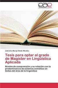 Tesis para optar al grado de Magíster en Lingüística Aplicada