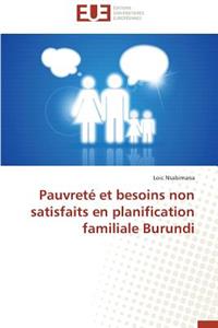 Pauvreté Et Besoins Non Satisfaits En Planification Familiale Burundi