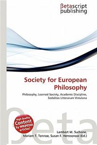Society for European Philosophy