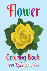 Flower Coloring Book for Kids Ages 4-8