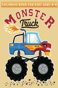 coloring book for kids ages 4-8 monster truck