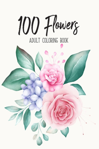 100 Flowers Coloring Book