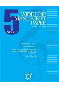 Five Stave Wide Line Manuscript Paper