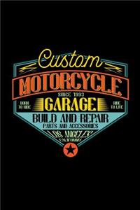 Custom motorcycle. Garage. Build and repair