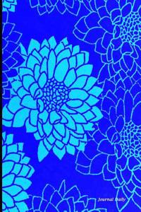 Journal Daily: Blue Vintage Floral Pattern, Lined Blank Journal Book, 6 X 9, 200 Pages
