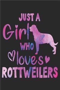 Just a Girl Who Loves Rottweiler - Rottweiler Gift Notebook/Journal 6x9 100 Pages