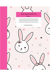 Wide Ruled Rabbit Notebook Composition Book