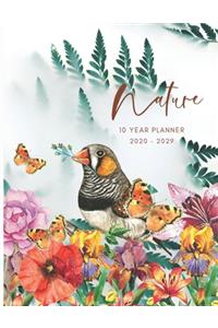 2020-2029 10 Ten Year Planner Monthly Calendar Nature Goals Agenda Schedule Organizer