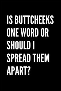 Is Buttcheeks One Word Or Should I Spread Them Apart? - Funny Sarcastic Journal/Notebook