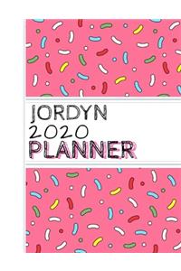 Jordyn: : 2020 Personalized Planner: One page per week: Pink sprinkle design