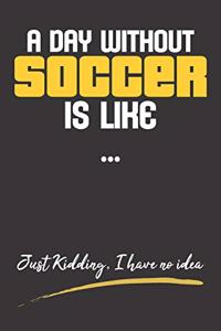 A Day without Soccer is like ... Just Kidding, I have no idea