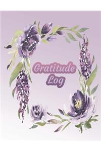 Gratitude Log: Violet Flowers 8.5 x 11 Journal, Diary, Notebook 369 Pages