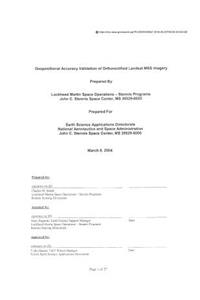 Geopositional Accuracy Validation of Orthorectified Landsat Mss Imagery