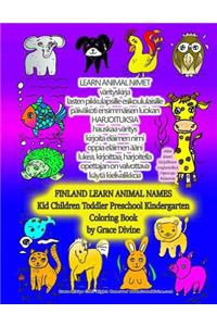 FINLAND LEARN ANIMAL NAMES Kid Children Toddler Preschool Kindergarten Coloring Book by Grace Divine