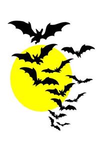Halloween Bats Fly Full Moon School Composition Book 130 Pages