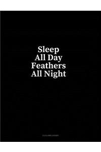 Sleep All Day Feathers All Night: 4 Column Ledger